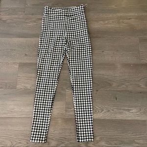 zara black and white gingham skinny pants